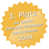 Platz 3 der besten Zahnarzt-Websites Deutschlands 2009